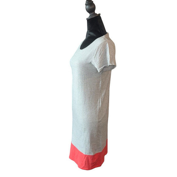 Boden T shirt Colorblock Jersey Shift Dress Size 6R Gray Coral Sundress - Picture 4 of 11
